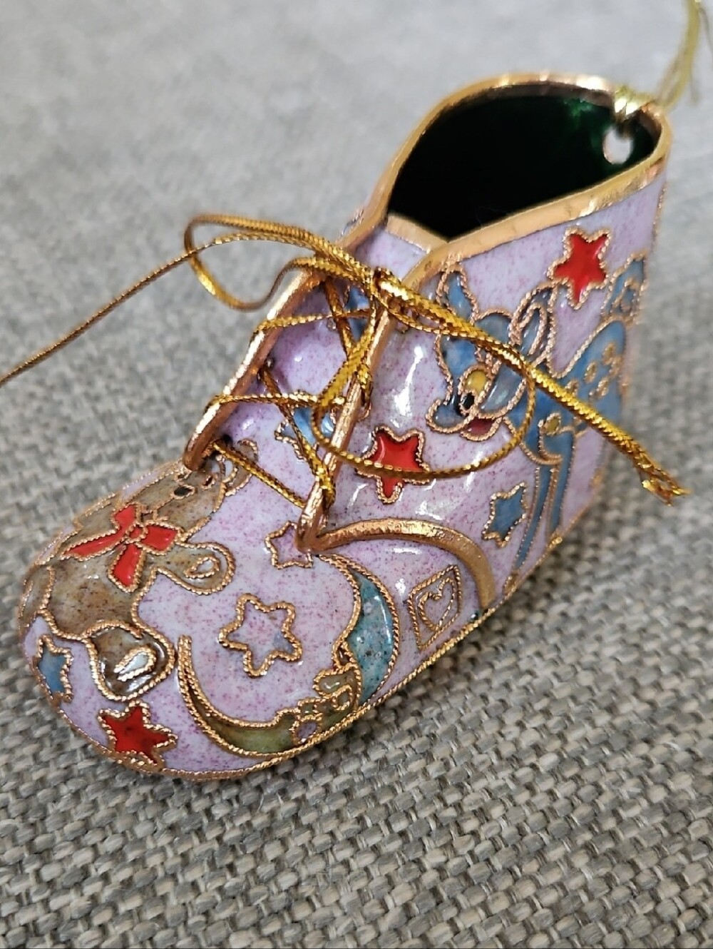 Cloisonné Enamel Hanging Baby Shoe